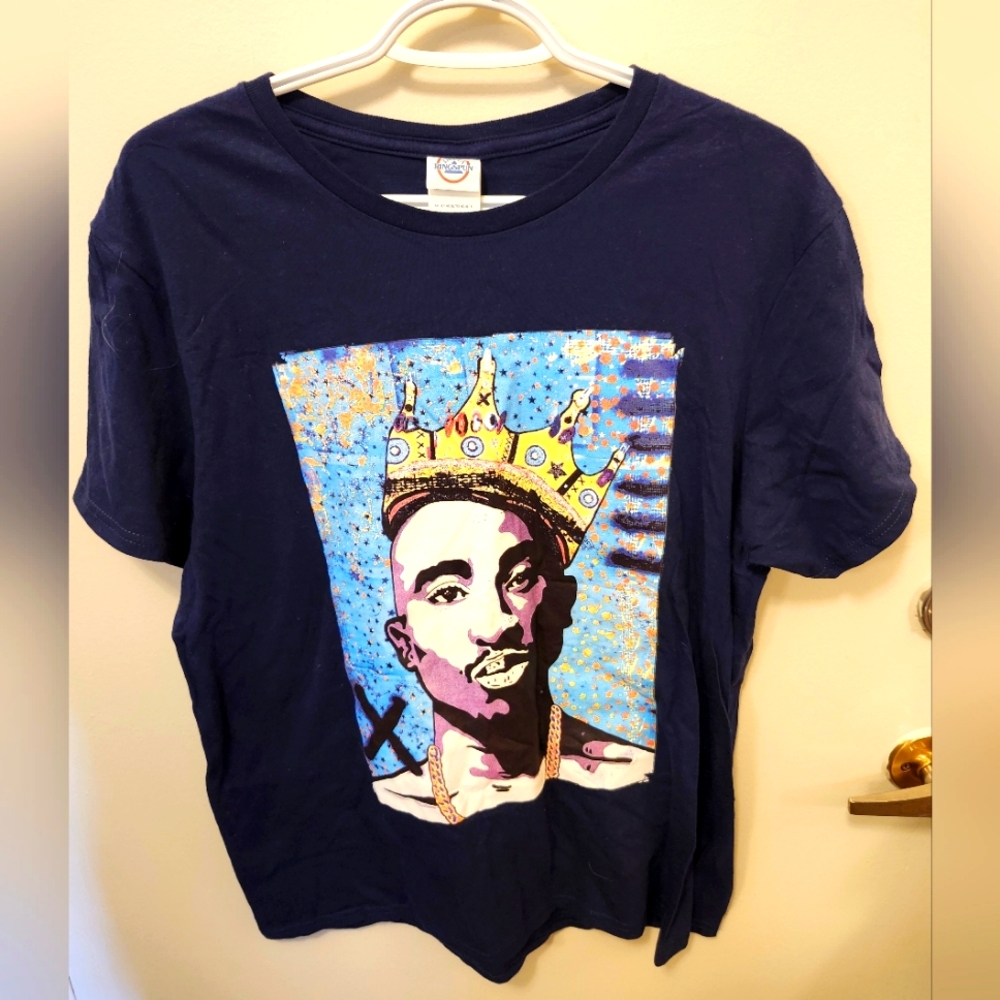 TUPAC Black Tee, Size M, EUC